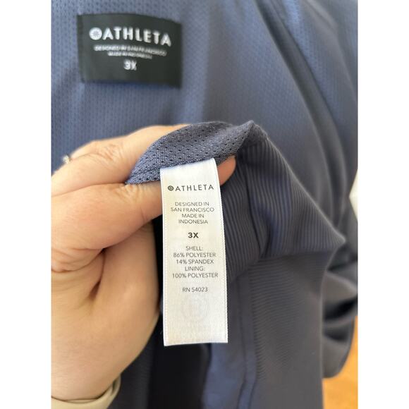 Athleta Slate Blue Leopard Print Zip Up Windbreaker Bomber Jacket - Picture 7 of 8
